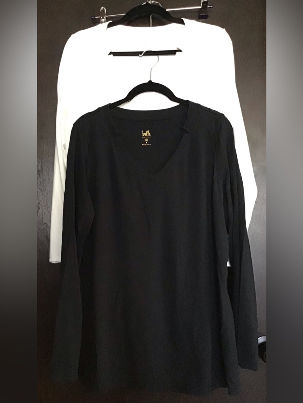 2- Belle by Kim Gravel Long Sleeve V-Neck Tops